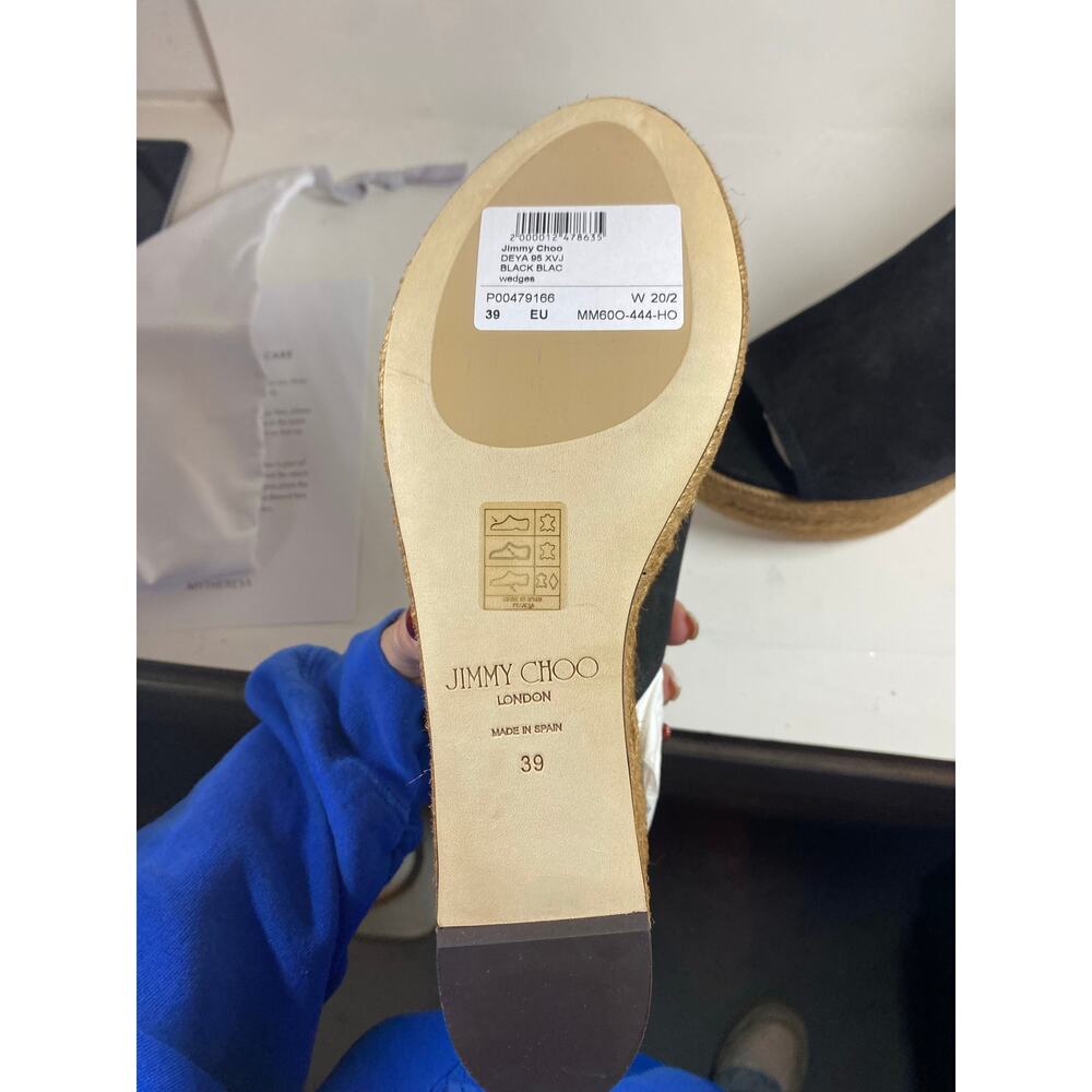 Jimmy Choo Deya 95 Suede Espadrille Wedges W8.5 - Picture 9 of 9